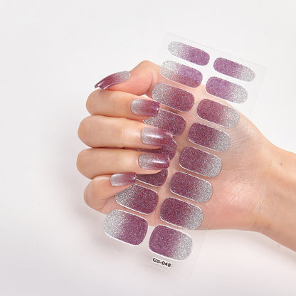 Gradient Onion Powder Manicure Tearable Color Nail Sticker