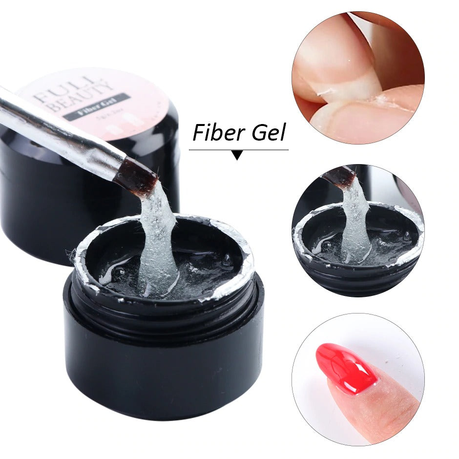 Fiber extension rubber reinforcement repair nail polish