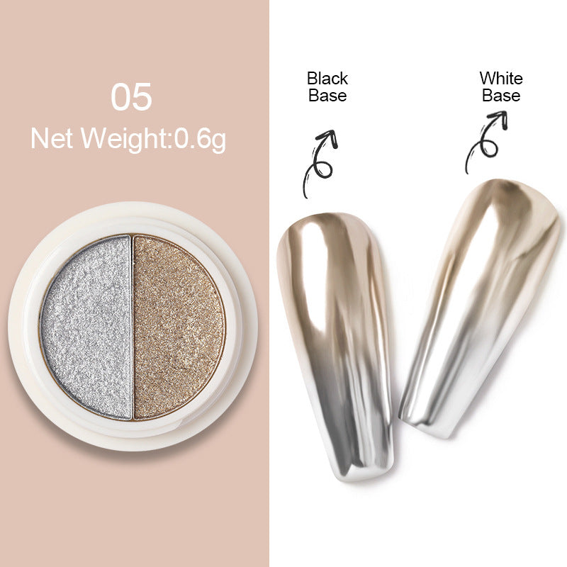 Nail Enhancement Solid Two-color Tuhao Gold Magic Mirror Powder