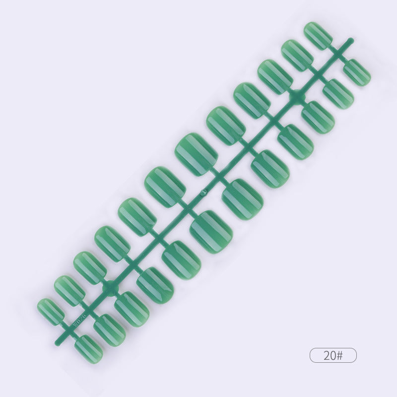 24pcs Solid Color Wear Fake Nail