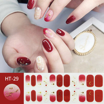 Hot Gold Star Moon Laser Nail Sticker