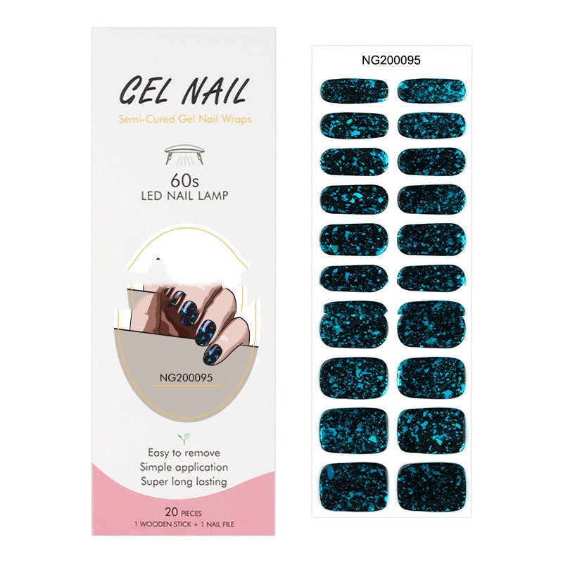 Gel 20 Finger Phototherapy Light UV Polish Half Baked Nail Stickers