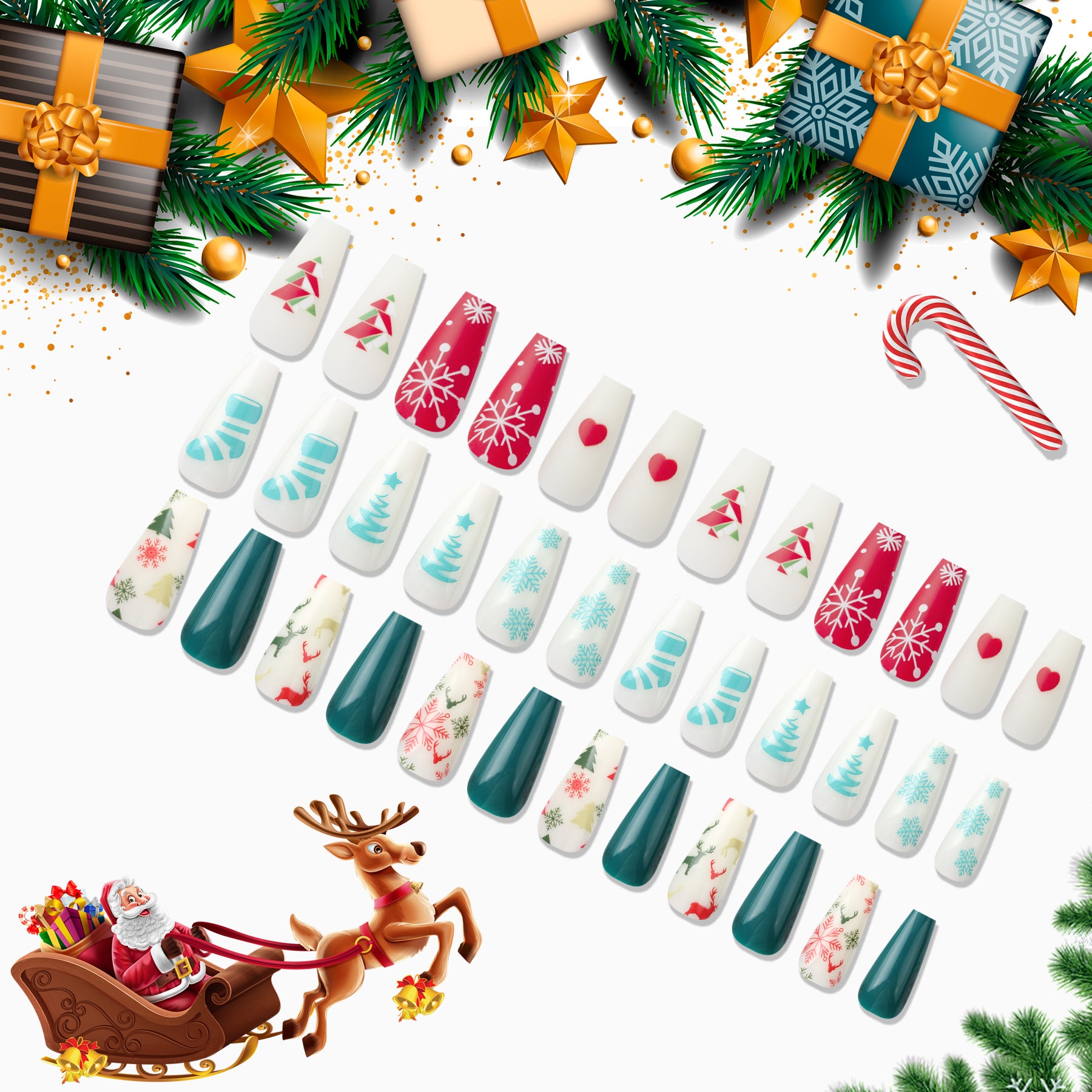 Women's Christmas Manicure Set Patch