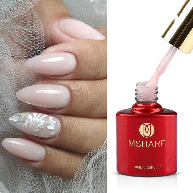 MSHARE Milky White Builder Nail Extension Gel Self Leveling