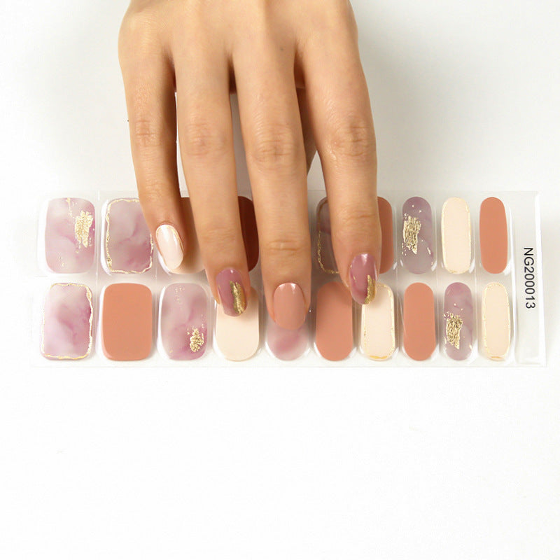 Korean Semi Cured Nail Stickers That Can Be Attached To Nail Polish Glue