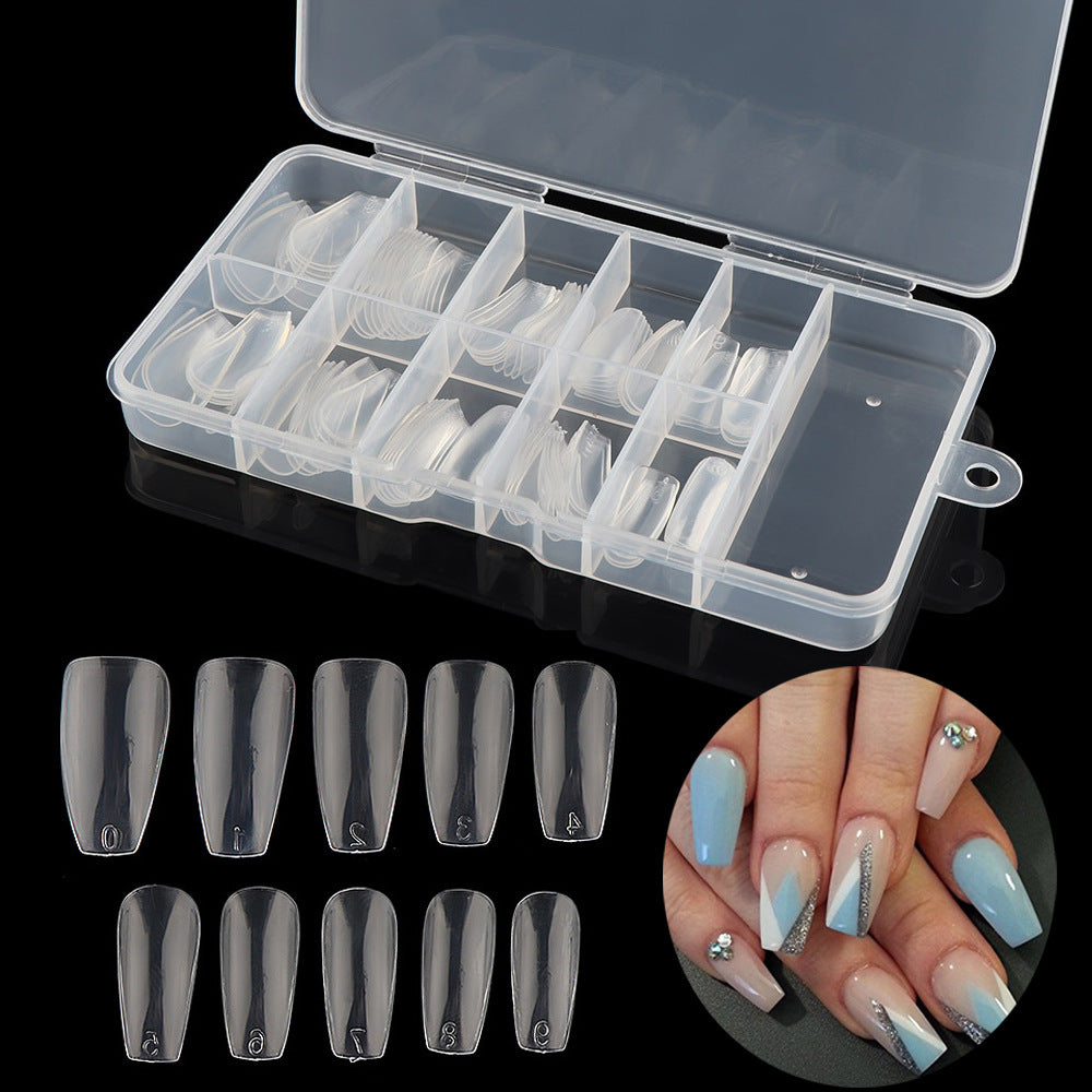 100 Pieces Of Ballet In Natural Transparent Box Of Fake Nail Patches