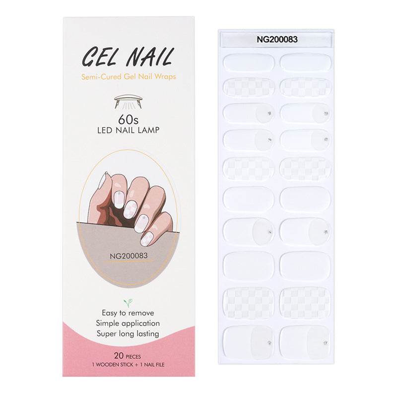 Gel 20 Finger Phototherapy Light UV Polish Half Baked Nail Stickers