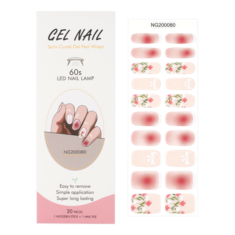 Gel 20 Finger Phototherapy Light UV Polish Half Baked Nail Stickers