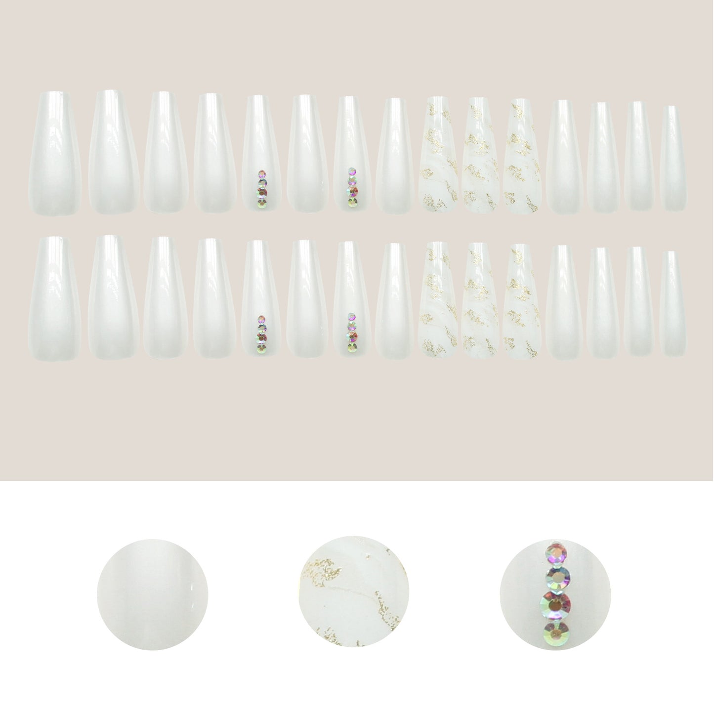 Finished Nail Beauty Long Ballet Nail Stickers 30 Pieces Delivery Tool For Free