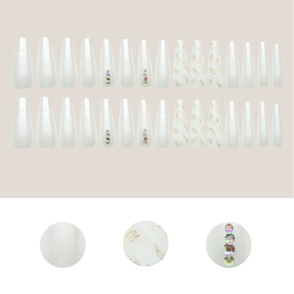 Finished Nail Beauty Long Ballet Nail Stickers 30 Pieces Delivery Tool For Free