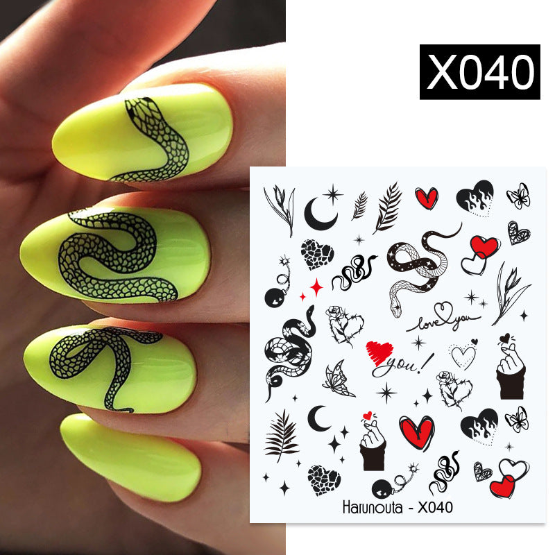 Nail Art Butterfly Sticker Flower Leaf Decal