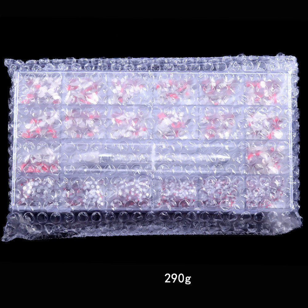 21 Grid Box Nail Enhancement Flat Bottom Glass Rhinestone Jewelry Set