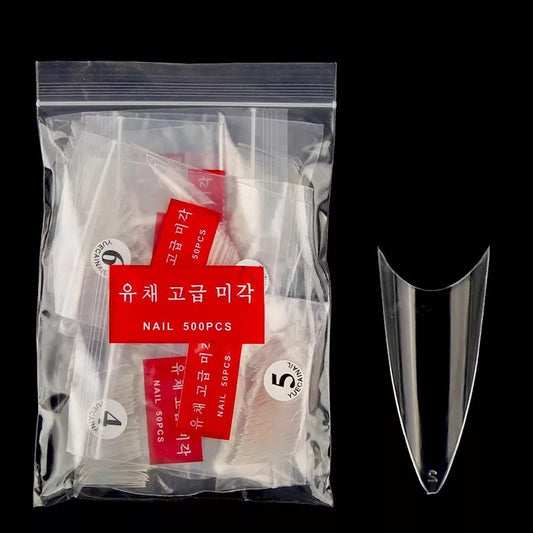 Nail Tip Nail Piece Fake Nail Product 500 Pieces Bag Transparent White