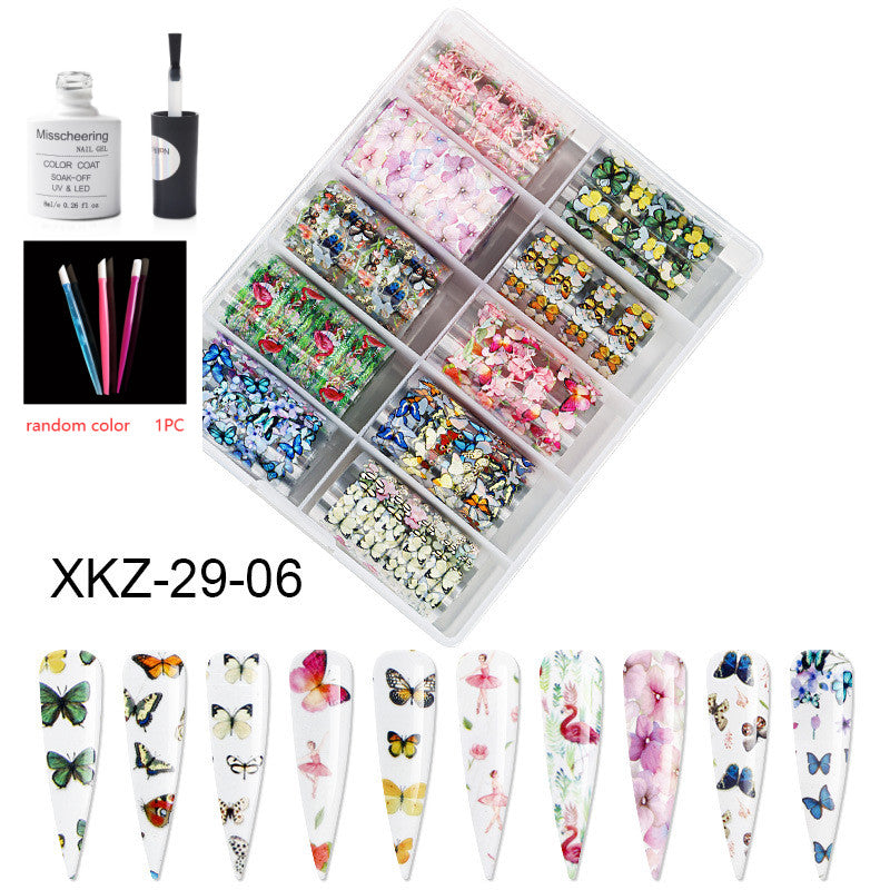 Nail Art Transfer Foils Set Of 12