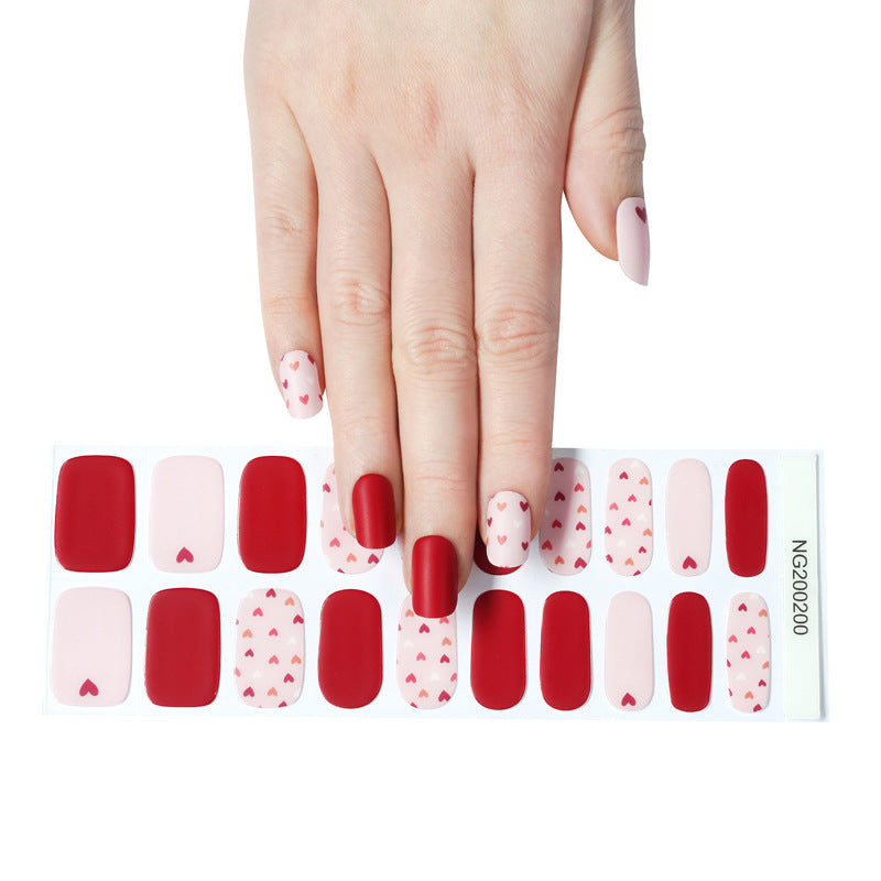 Gel Nail Stickers 20 Finger Phototherapy Light UV Polish Nail Sticker Half Baked Nail Stickers