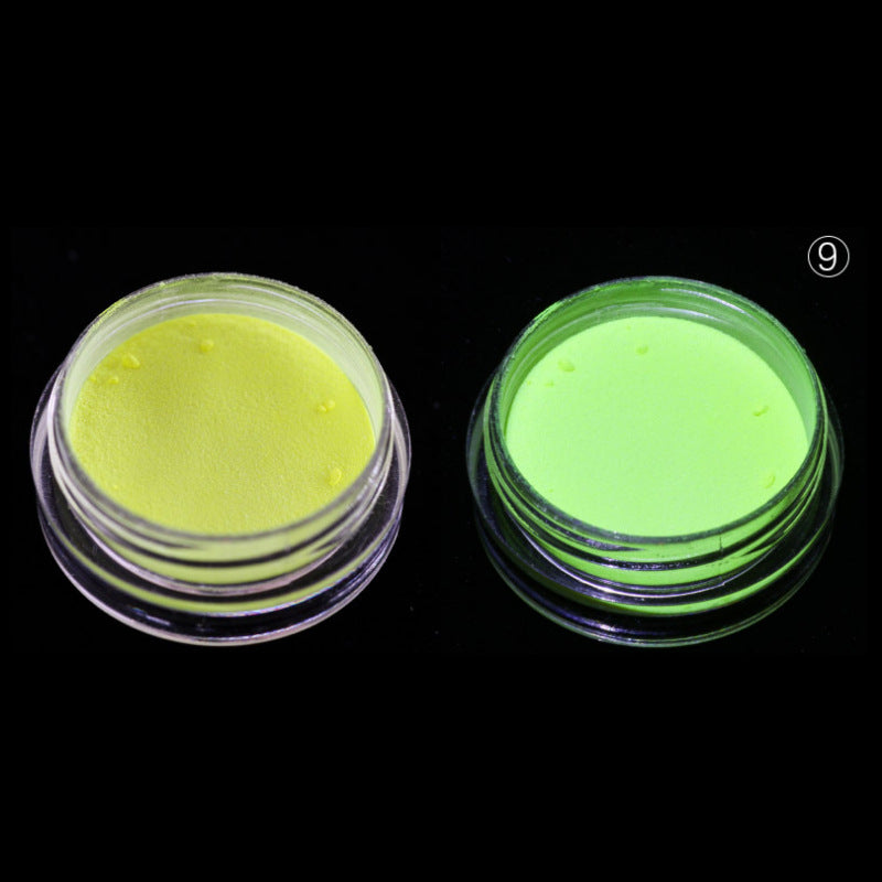 12 Colors Nail Art Luminous Powder Magic Mirror Effect Powder Nail Fluorescent Powder