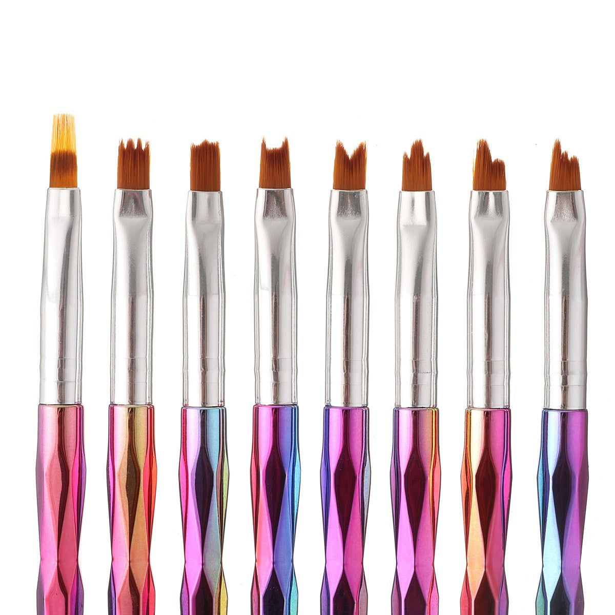 Petal shape colorful nail brush set