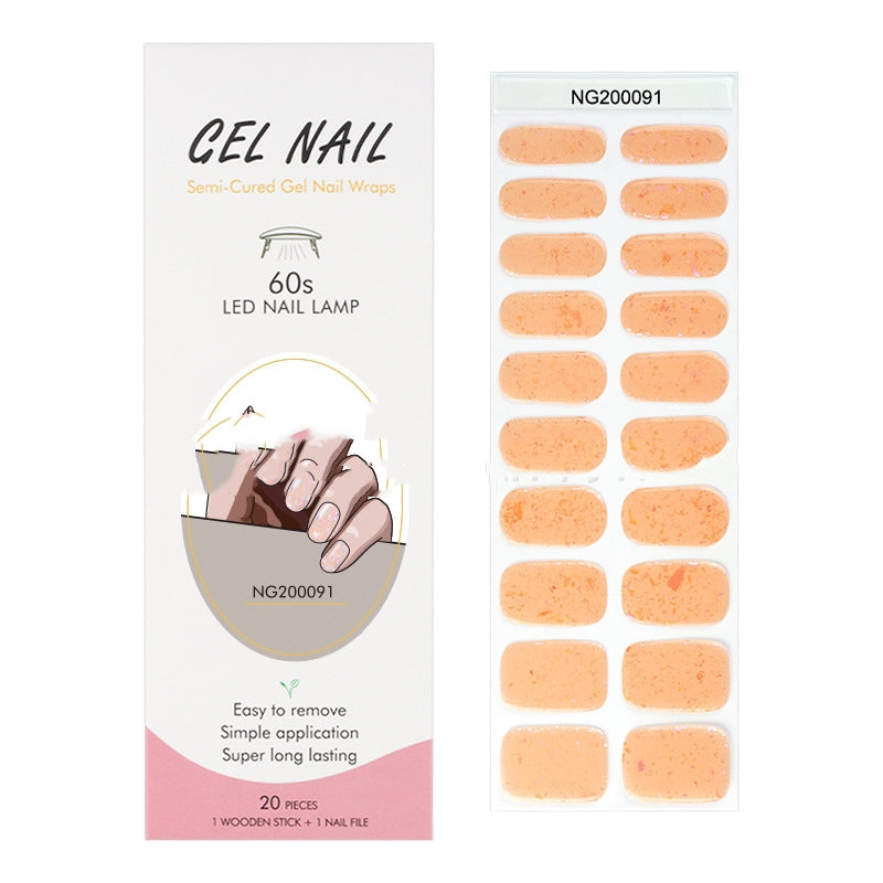 Gel 20 Finger Phototherapy Light UV Polish Half Baked Nail Stickers