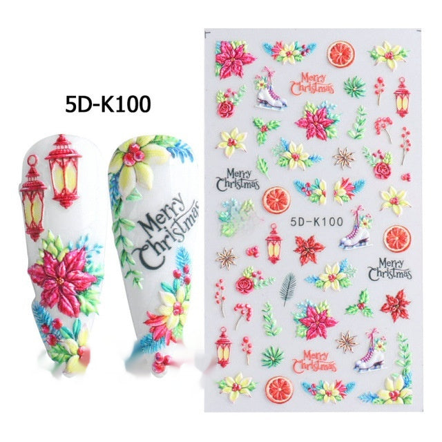 5D Three-dimensional Relief Nail Sticker