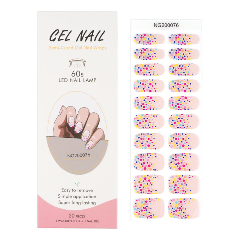 Gel 20 Finger Phototherapy Light UV Polish Half Baked Nail Stickers