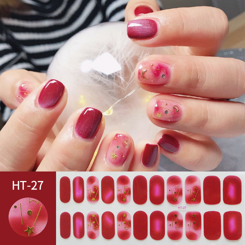 Hot Gold Star Moon Laser Nail Sticker