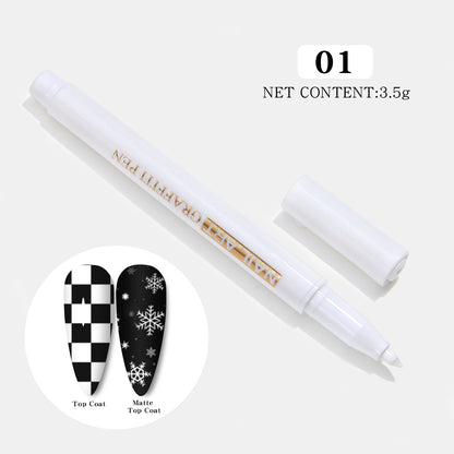 Nail Art Painting Smearing Nail Point Flower Hook Line Pen One Step Glue