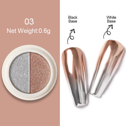 Nail Enhancement Solid Two-color Tuhao Gold Magic Mirror Powder