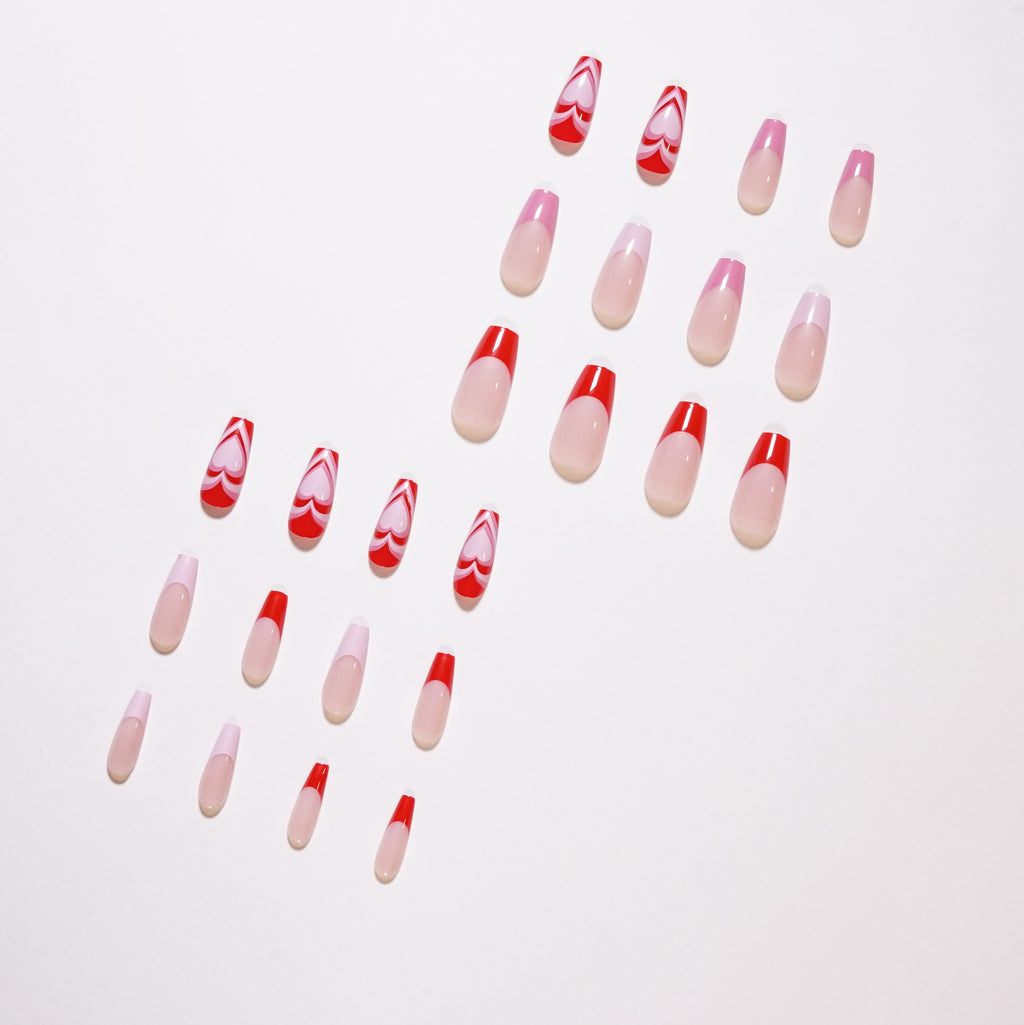 Peach Heart French Wearable Advanced Nail Wearing Nail Plate