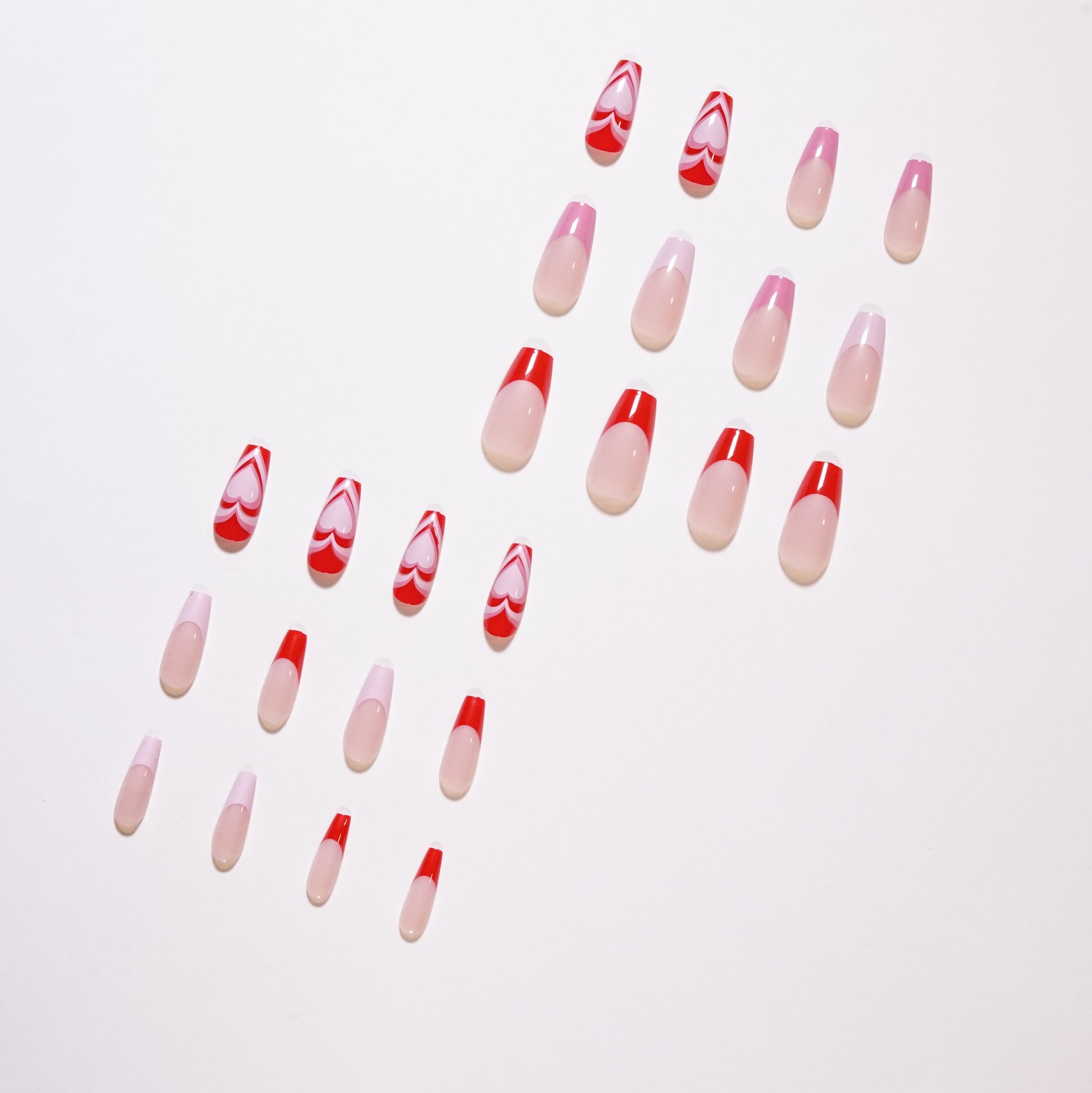 Peach Heart French Wearable Advanced Nail Wearing Nail Plate
