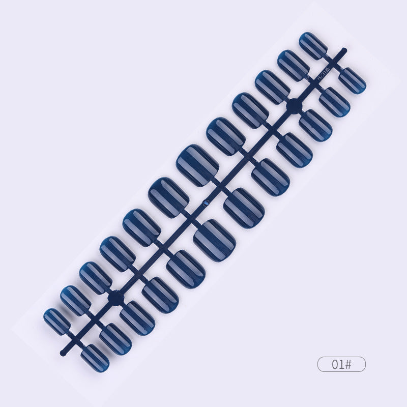 24pcs Solid Color Wear Fake Nail