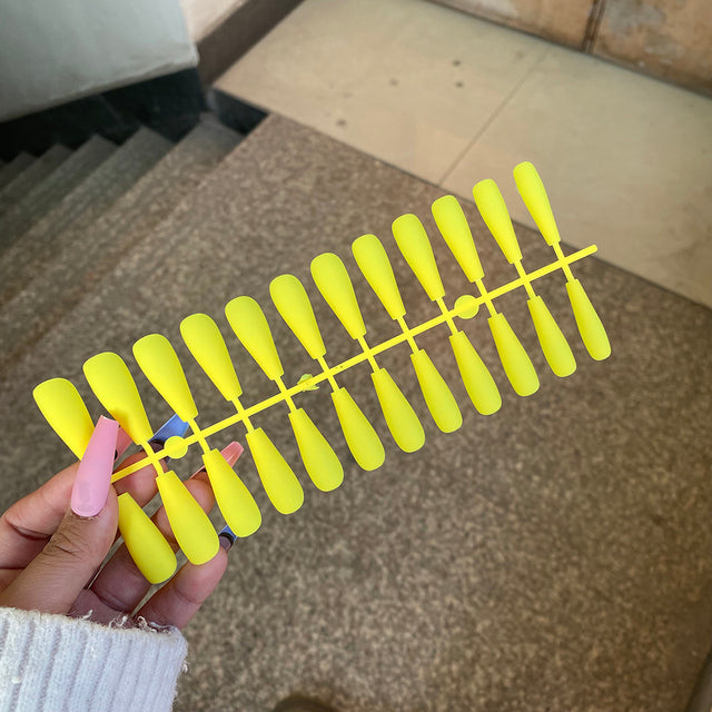 24pcs Mix Colors Matte Super Ong Coffin False Nail Ballet