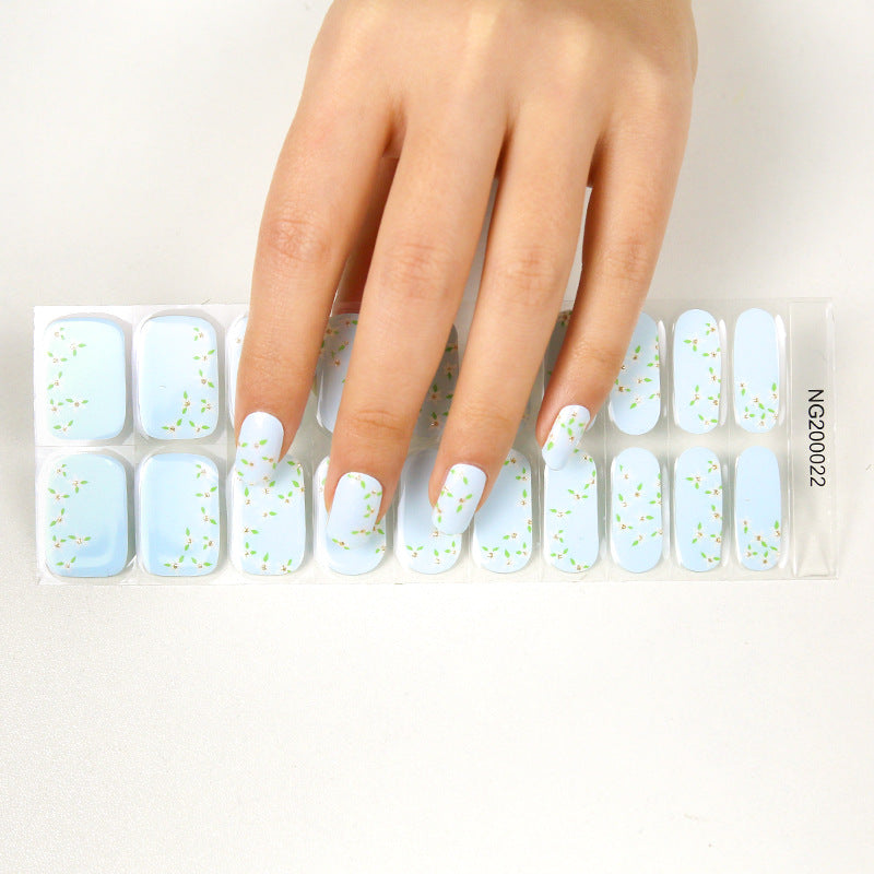 Korean Semi Cured Nail Stickers That Can Be Attached To Nail Polish Glue