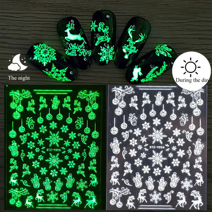 Nail Art Luminous Christmas Snowflake Luminous