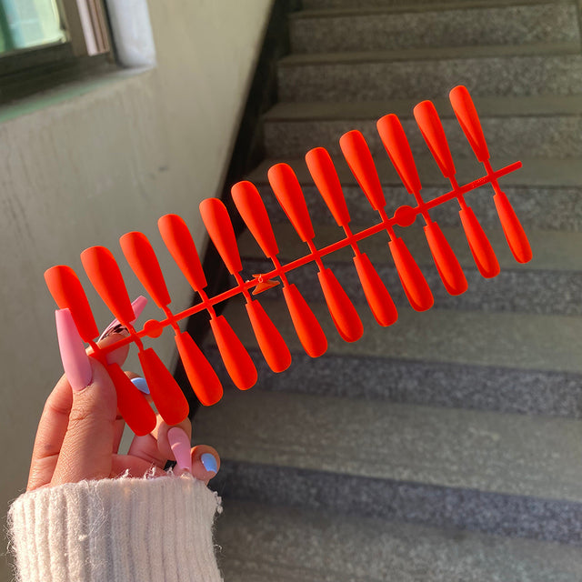 24pcs Mix Colors Matte Super Ong Coffin False Nail Ballet