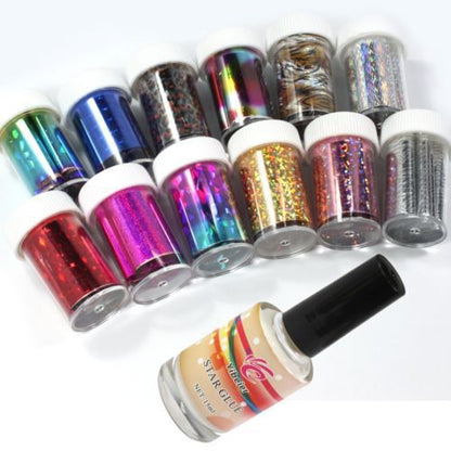 Nail Art Decoration Colorful Stickers Star Glue Star Paper