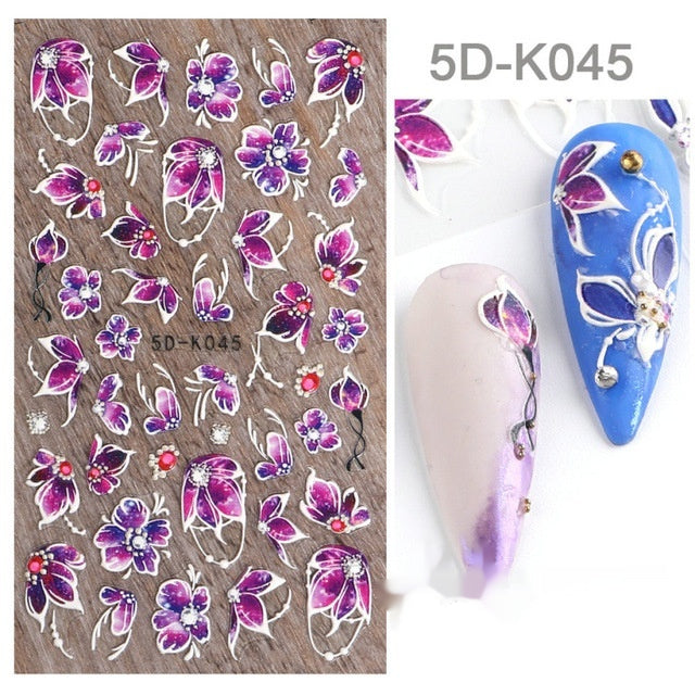 5D Three-dimensional Relief Nail Sticker