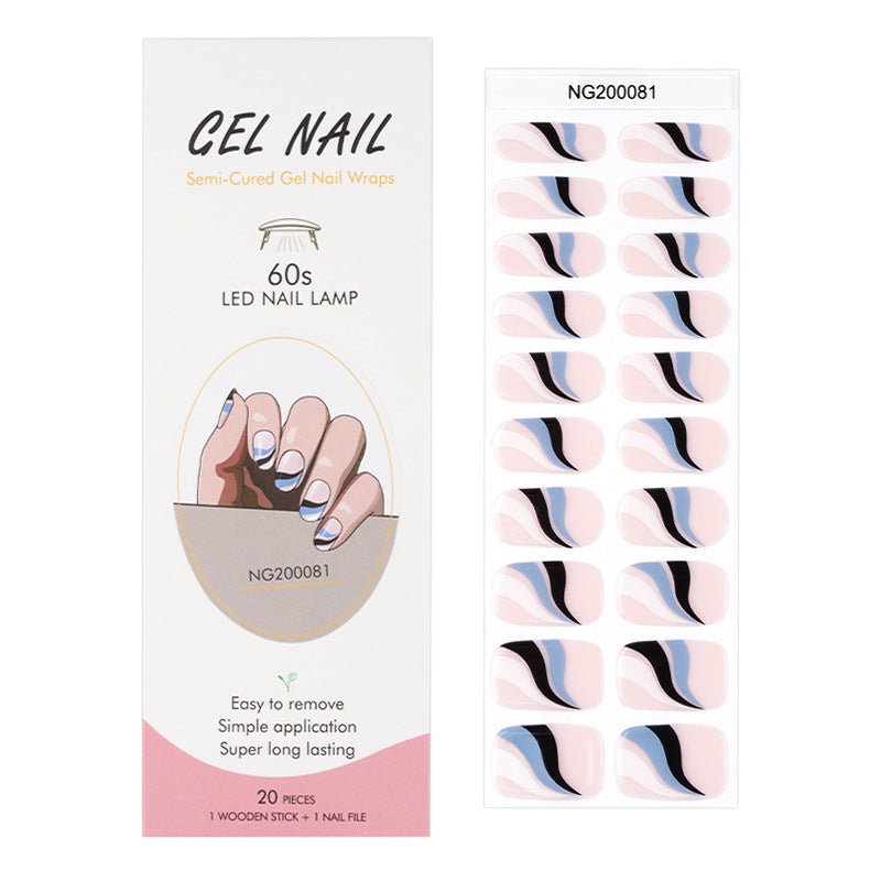 Gel 20 Finger Phototherapy Light UV Polish Half Baked Nail Stickers