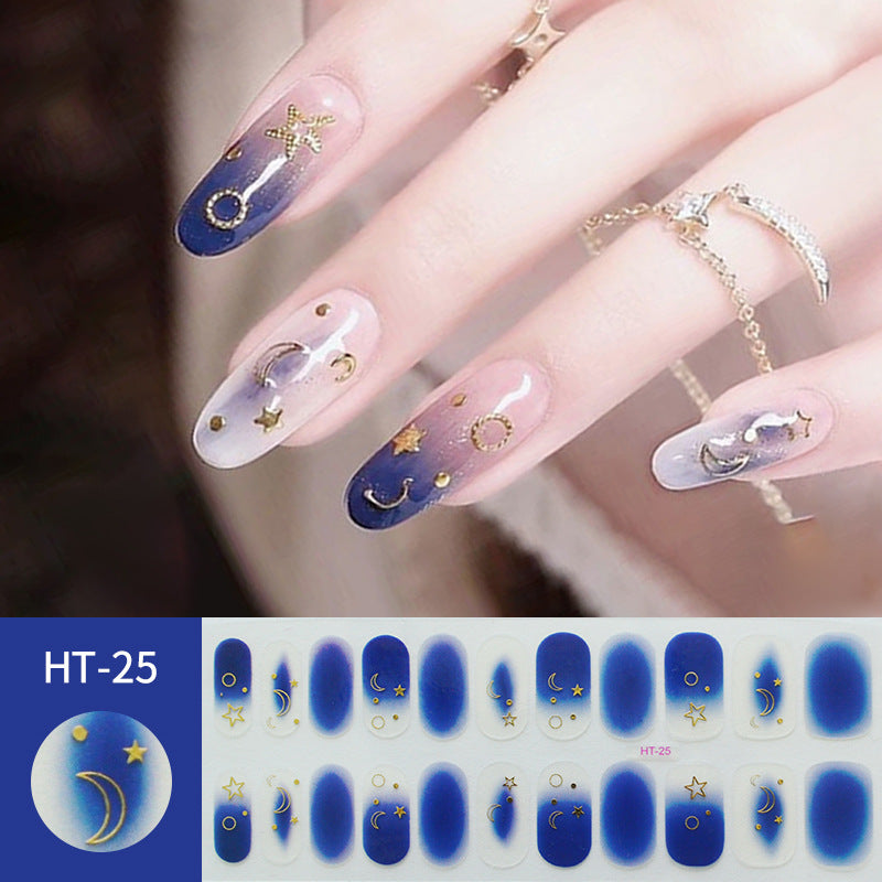 Hot Gold Star Moon Laser Nail Sticker