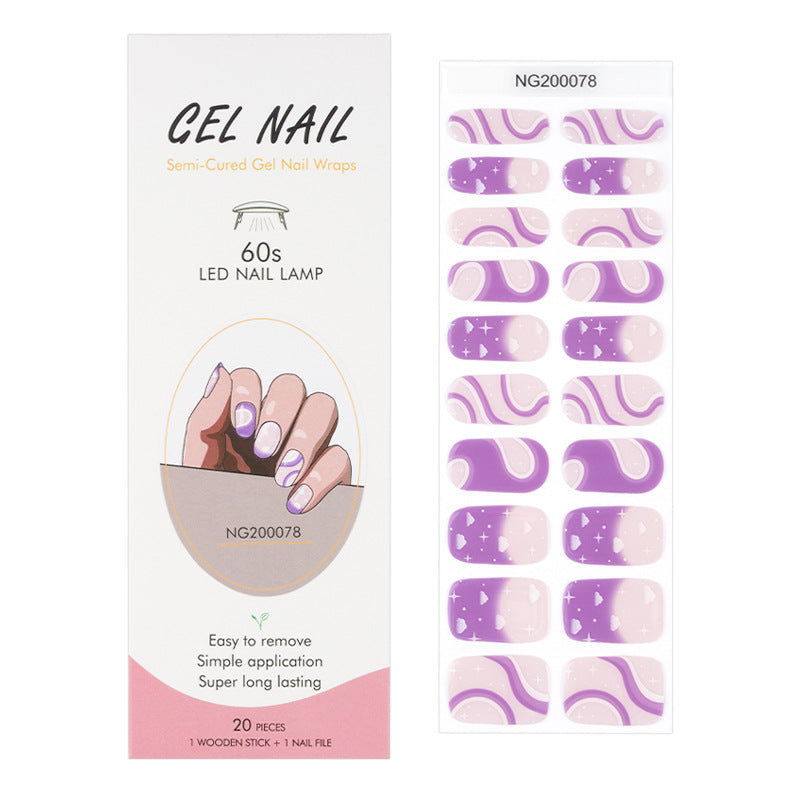 Gel 20 Finger Phototherapy Light UV Polish Half Baked Nail Stickers