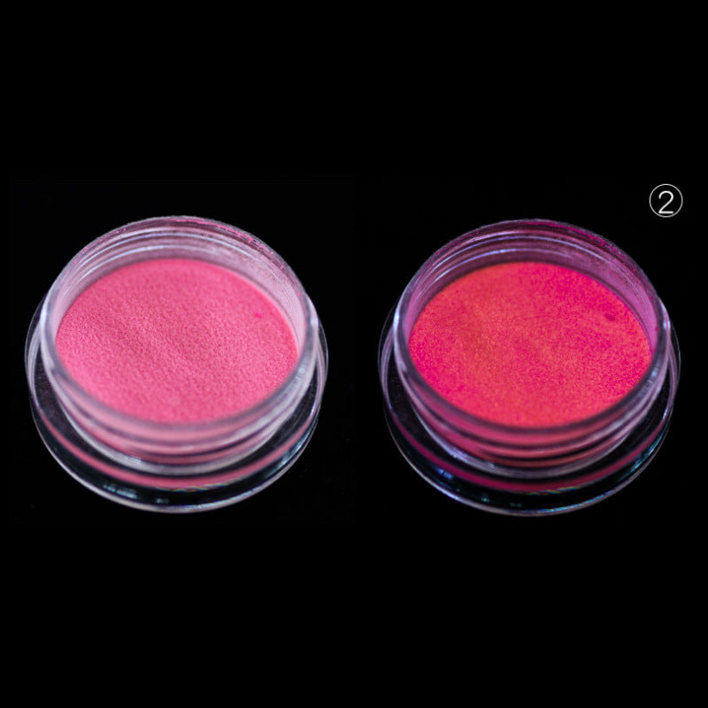 12 Colors Nail Art Luminous Powder Magic Mirror Effect Powder Nail Fluorescent Powder