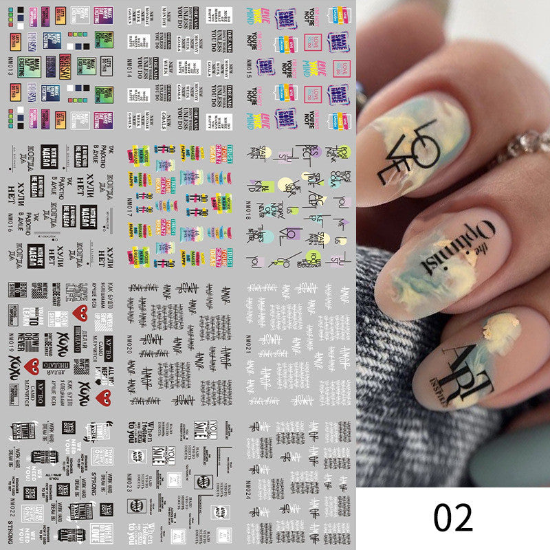 New European And American Feng Shui Print Line Flower Nail Stickers