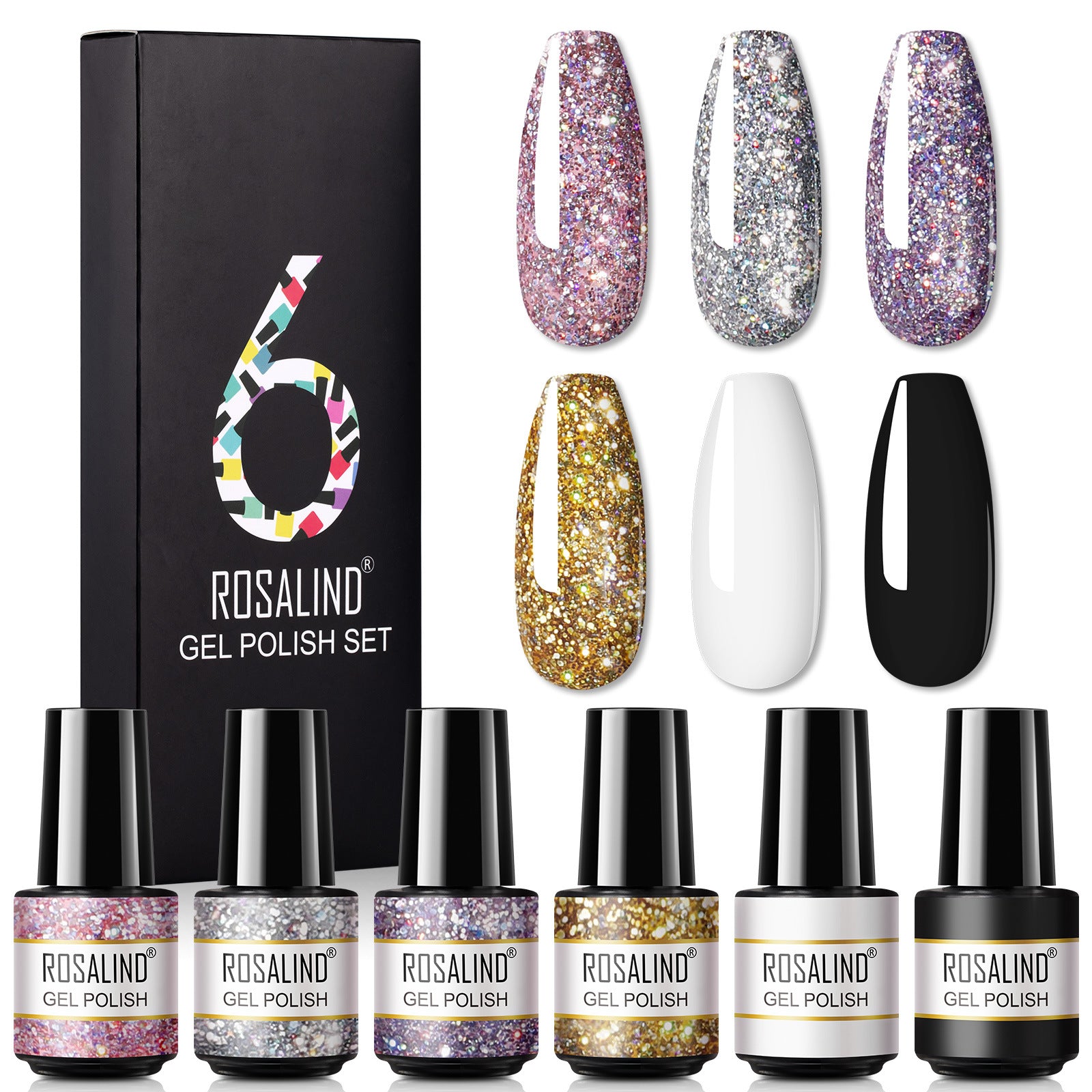 A Bottle Of One-color Fine Glitter Nail Polish Set Box Korean Nail Color Glue