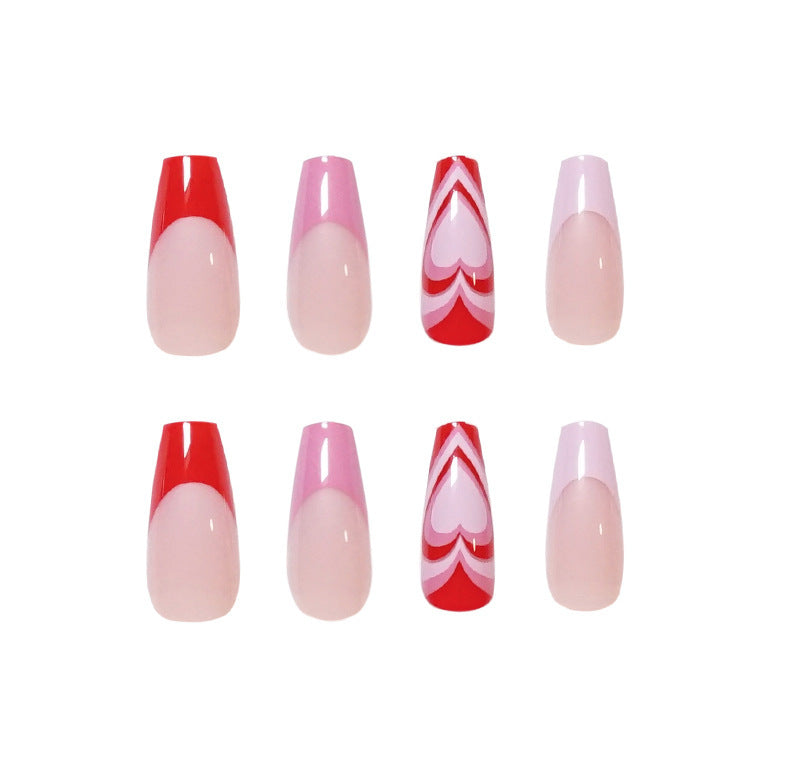 Peach Heart French Wearable Advanced Nail Wearing Nail Plate
