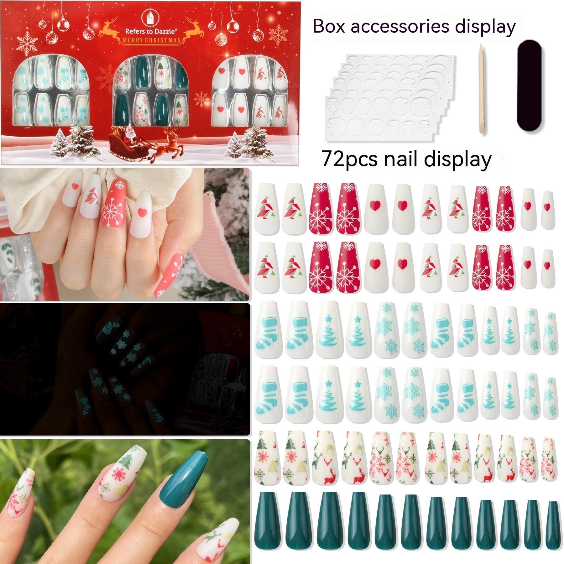 Women's Christmas Manicure Set Patch