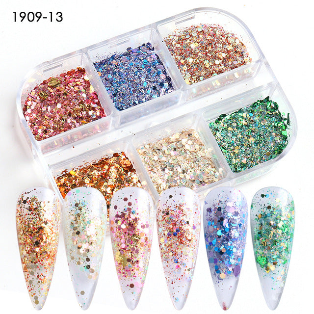 Reflective And Translucent Edelweiss Powder Nail Sequins