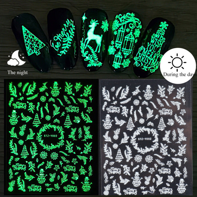 Nail Art Luminous Christmas Snowflake Luminous