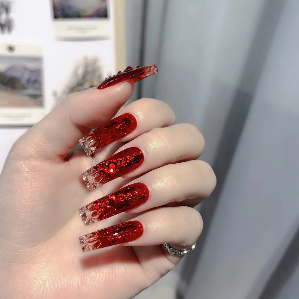 21 Grid Box Nail Enhancement Flat Bottom Glass Rhinestone Jewelry Set