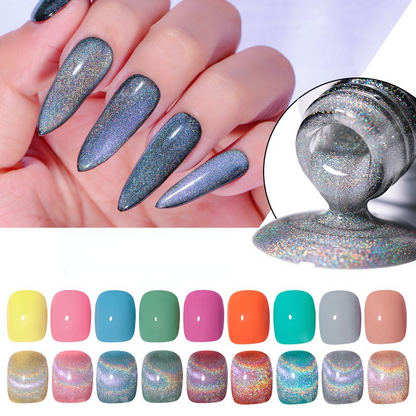 Rainbow Cat Eye Laser Shiny Nail Polish