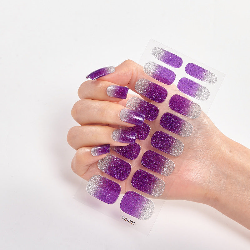 Gradient Onion Powder Manicure Tearable Color Nail Sticker