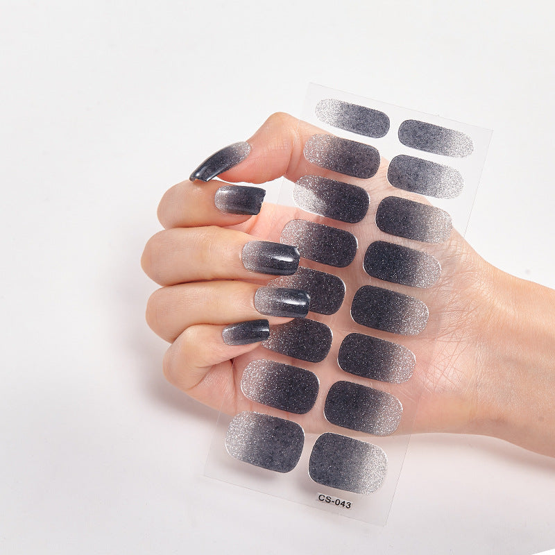 Gradient Onion Powder Manicure Tearable Color Nail Sticker